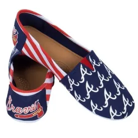 Atlanta Braves MLB Womens Stripe Canvas Shoes