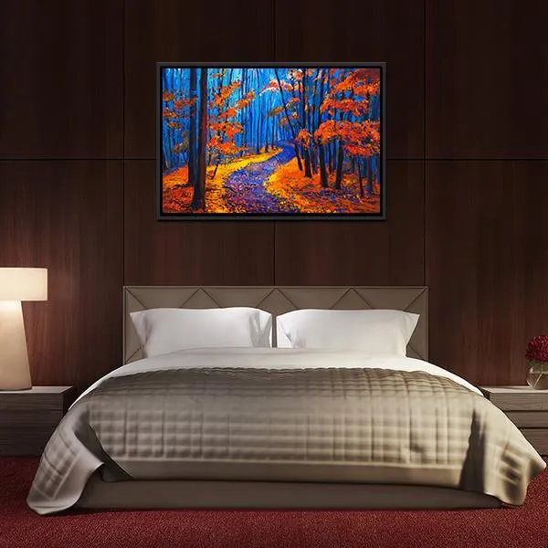 Beautiful Autumn Forest Pathway Canvas Wall Art