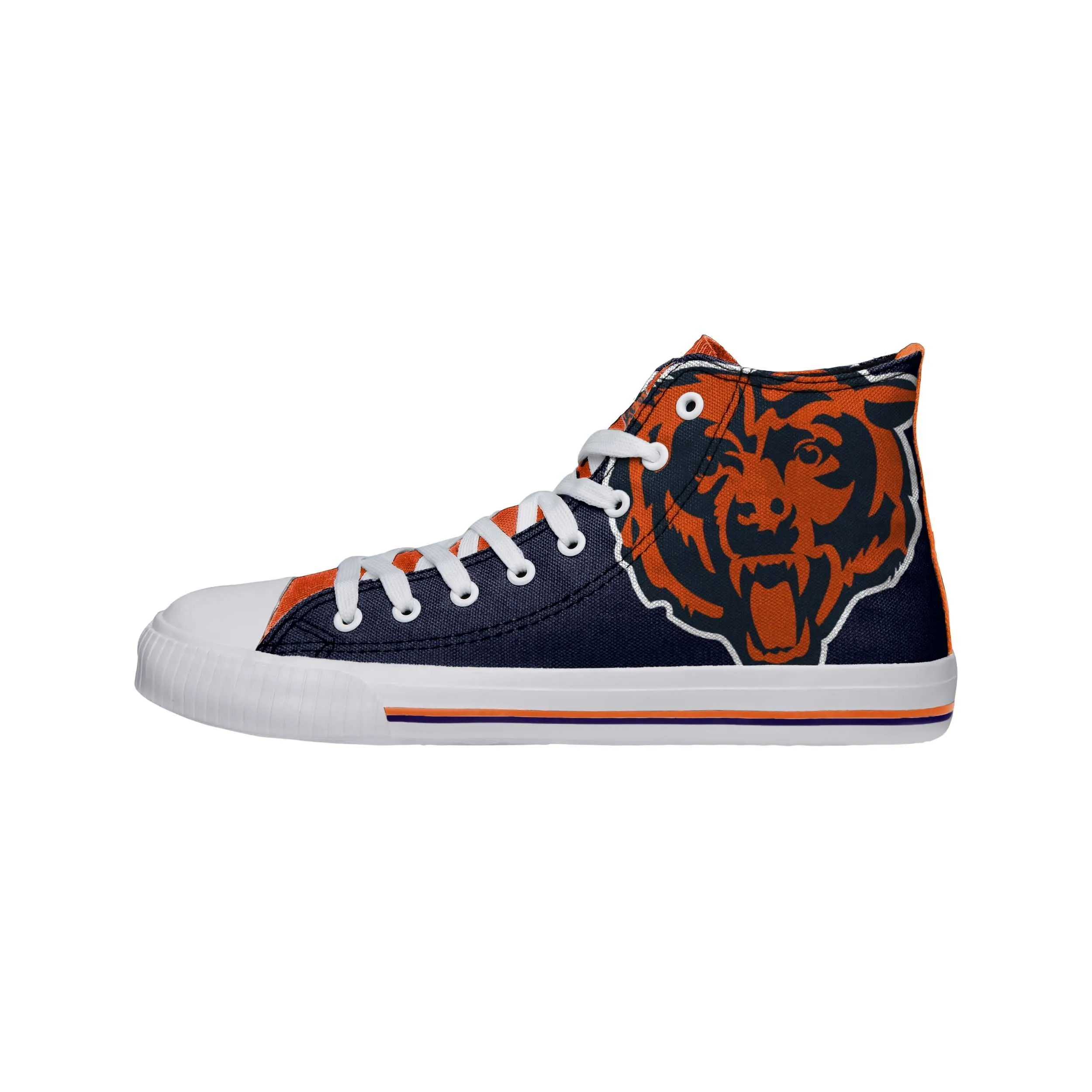 Chicago Bears Mens NFL High Top Big Logo Canvas Shoes