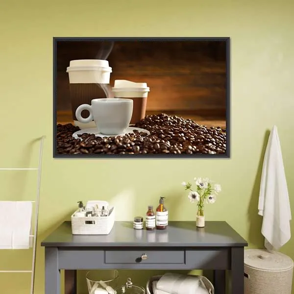 Cups Of Coffee Canvas Wall Art