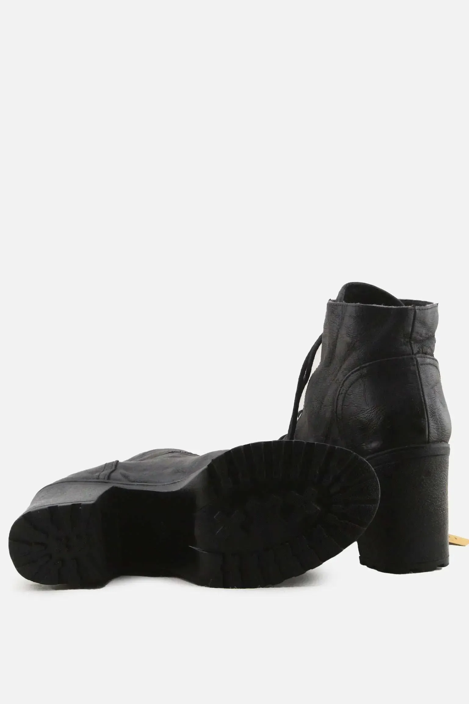 European Brand Laces Platform Boots | 100% Authentic Leather