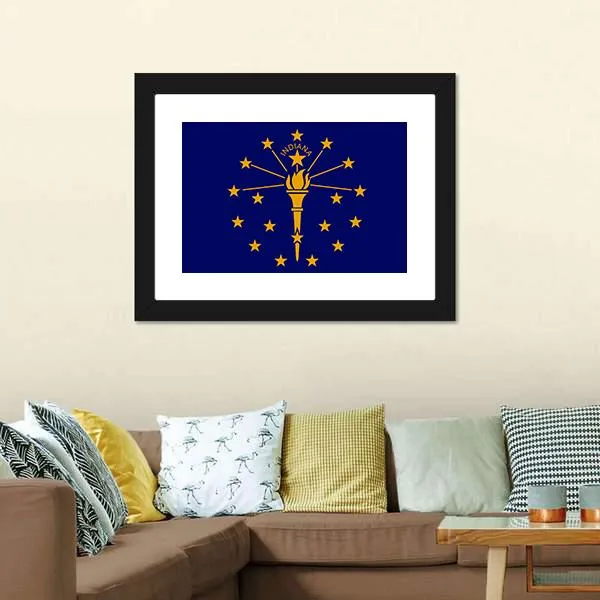 Flag Of Indiana Canvas Wall Art