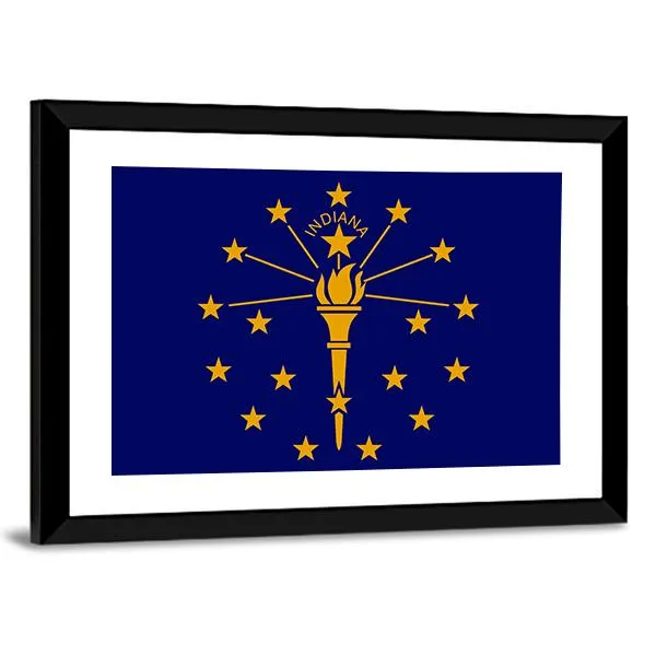 Flag Of Indiana Canvas Wall Art