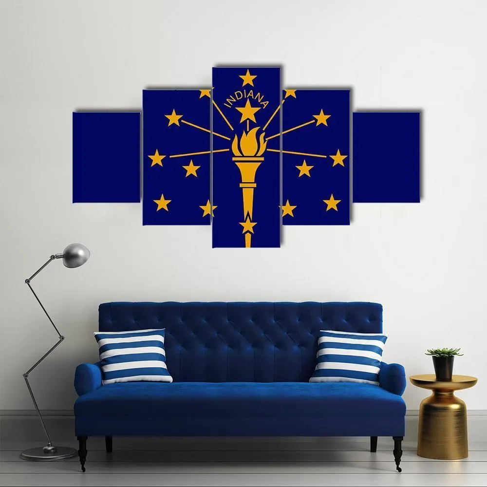 Flag Of Indiana Canvas Wall Art