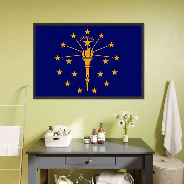 Flag Of Indiana Canvas Wall Art