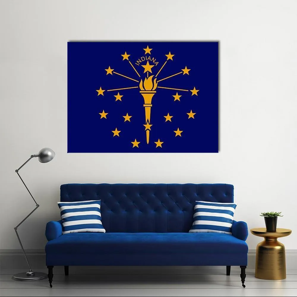 Flag Of Indiana Canvas Wall Art