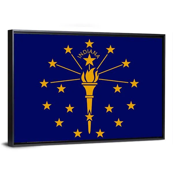 Flag Of Indiana Canvas Wall Art