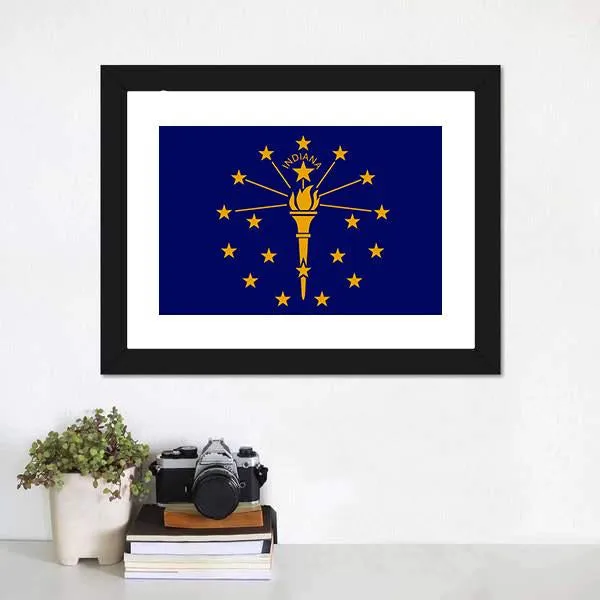 Flag Of Indiana Canvas Wall Art