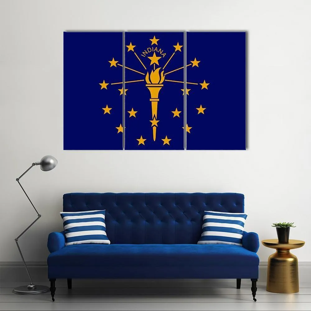 Flag Of Indiana Canvas Wall Art