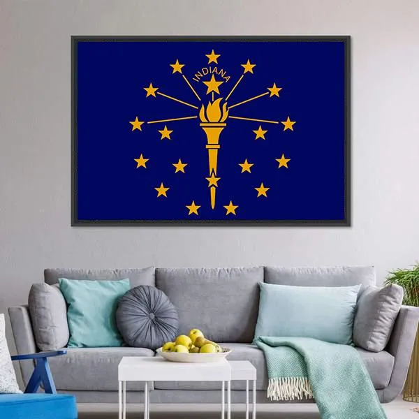 Flag Of Indiana Canvas Wall Art