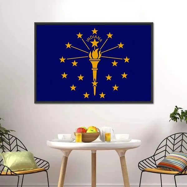 Flag Of Indiana Canvas Wall Art