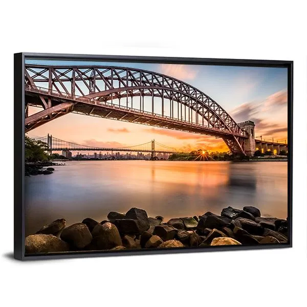 Hell Gate & Triboro Bridge Canvas Wall Art