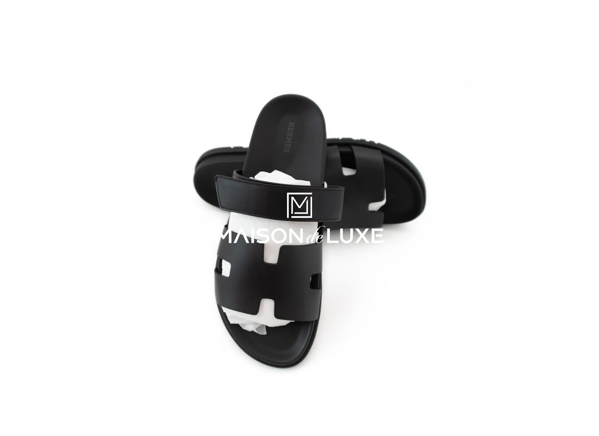 Hermes Men's Black Chypre Sandal 43