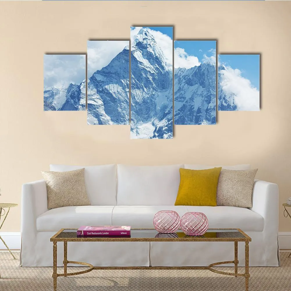 Hiker In Everest Region Canvas Wall Art