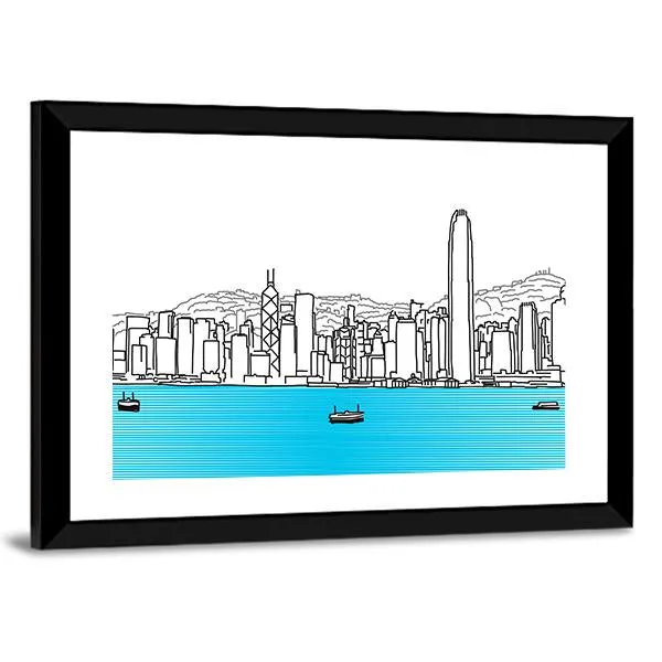 Hon Kong Skyline Canvas Wall Art