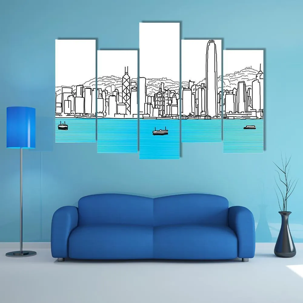 Hon Kong Skyline Canvas Wall Art