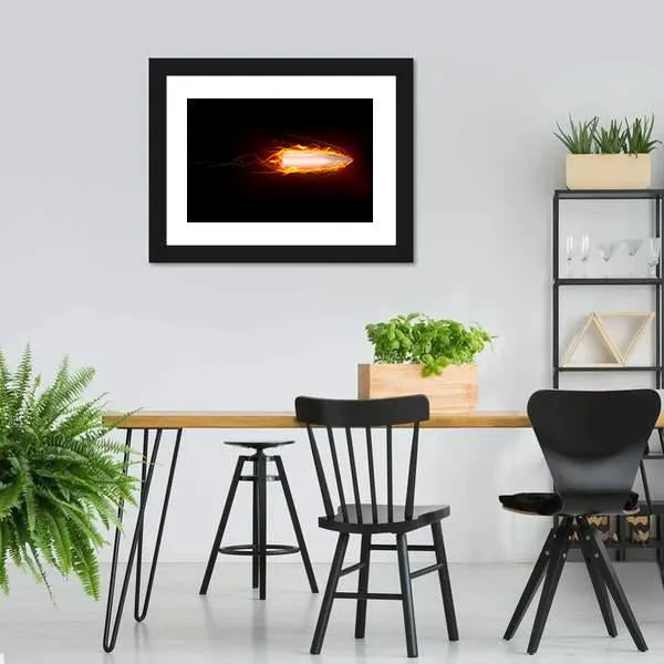 Illustration Of Fiery Bullet Canvas Wall Art