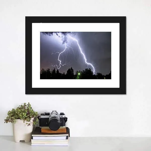 Lightning In Tucson Valley Canvas Wall Art