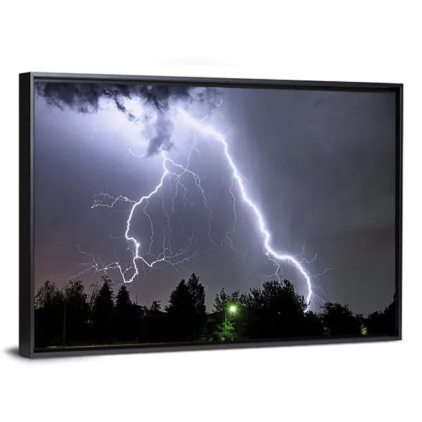 Lightning In Tucson Valley Canvas Wall Art