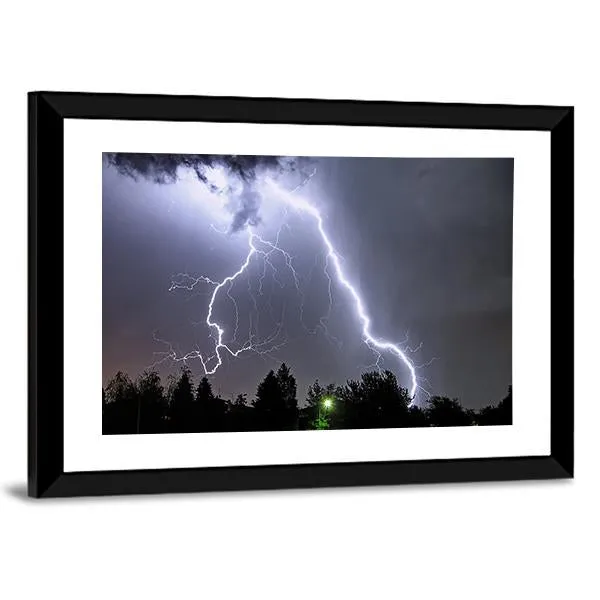 Lightning In Tucson Valley Canvas Wall Art