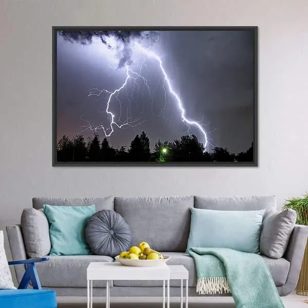Lightning In Tucson Valley Canvas Wall Art