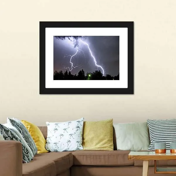 Lightning In Tucson Valley Canvas Wall Art