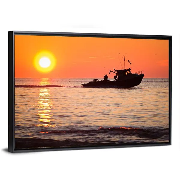 Lobster Fishing Boat Canvas Wall Art