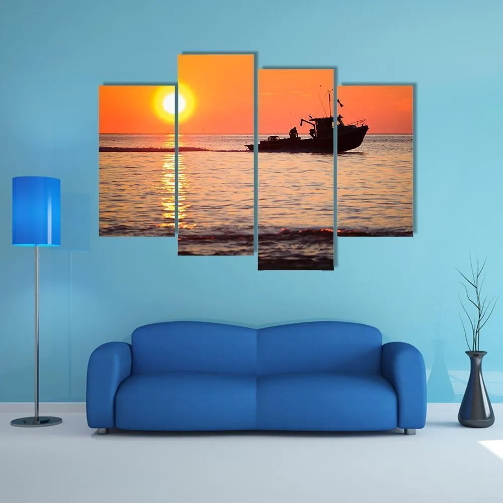 Lobster Fishing Boat Canvas Wall Art