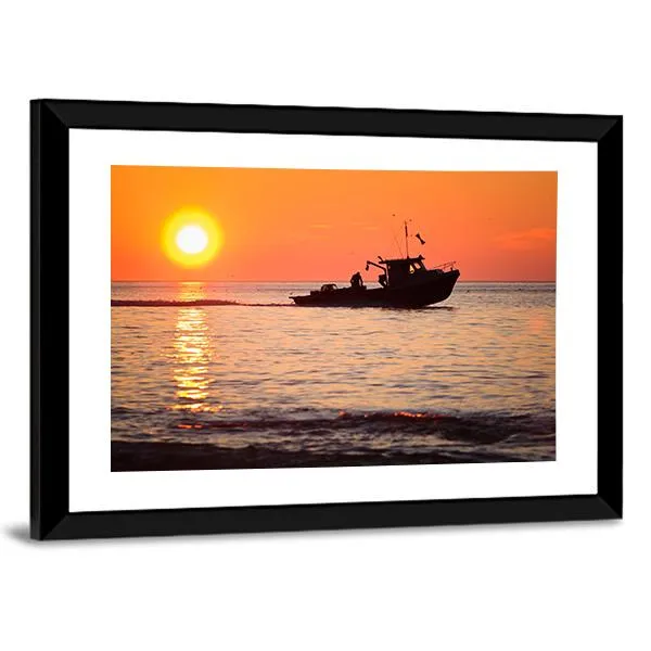 Lobster Fishing Boat Canvas Wall Art