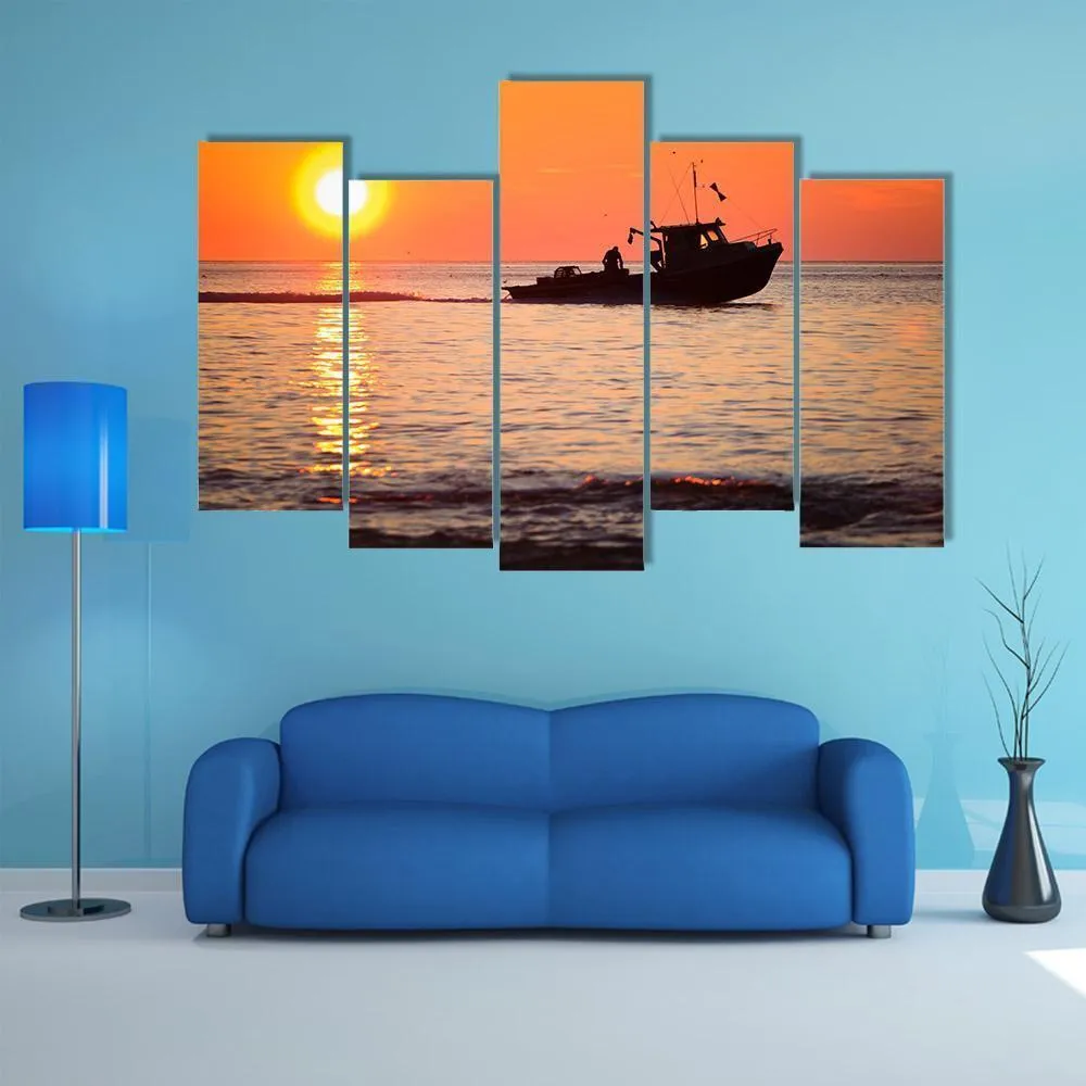 Lobster Fishing Boat Canvas Wall Art