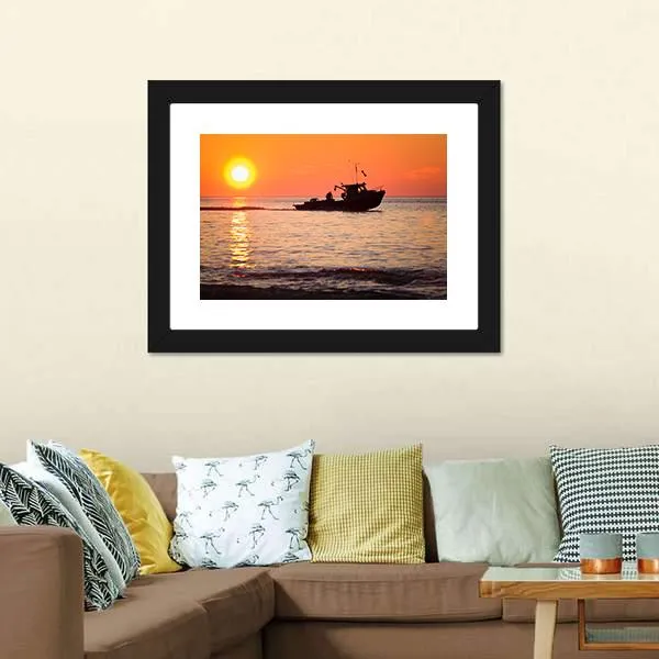 Lobster Fishing Boat Canvas Wall Art