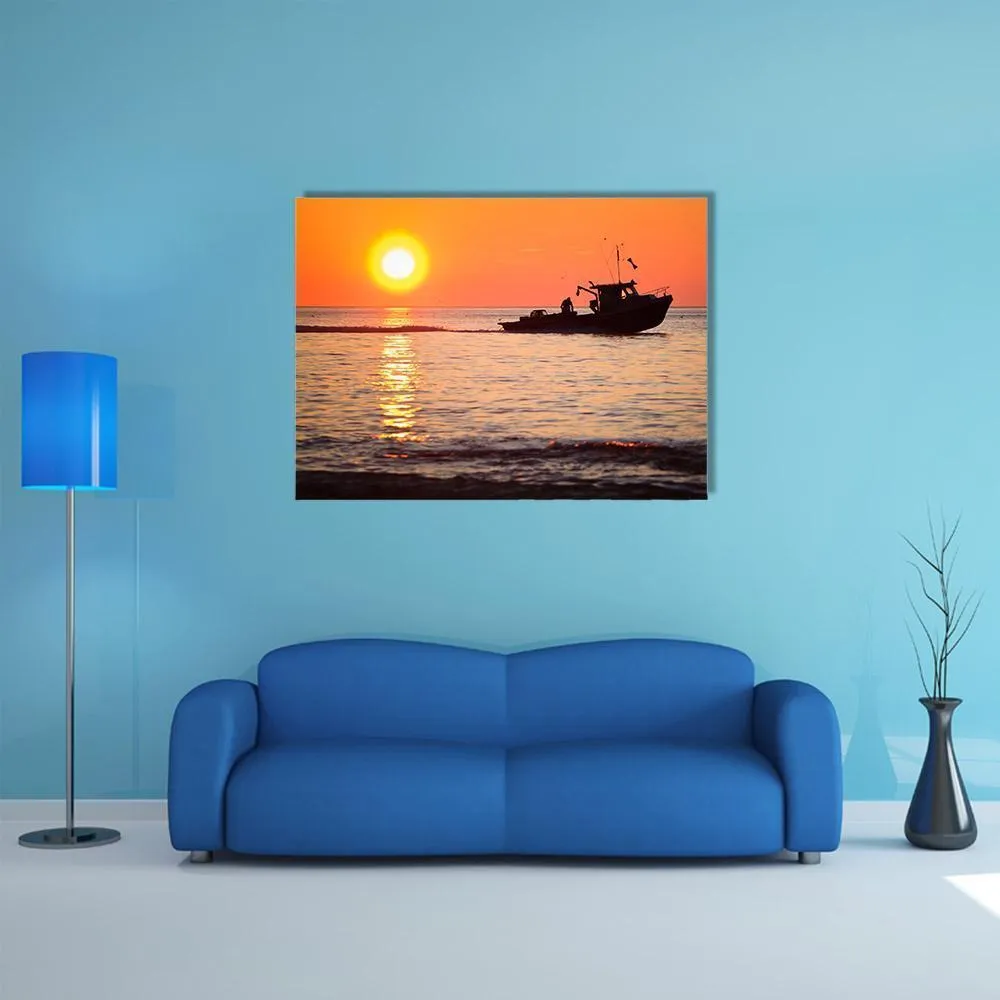 Lobster Fishing Boat Canvas Wall Art