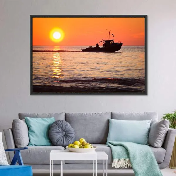 Lobster Fishing Boat Canvas Wall Art
