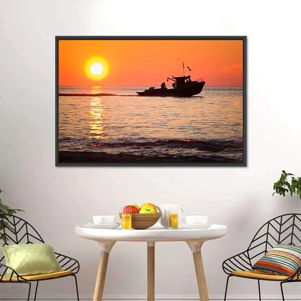 Lobster Fishing Boat Canvas Wall Art