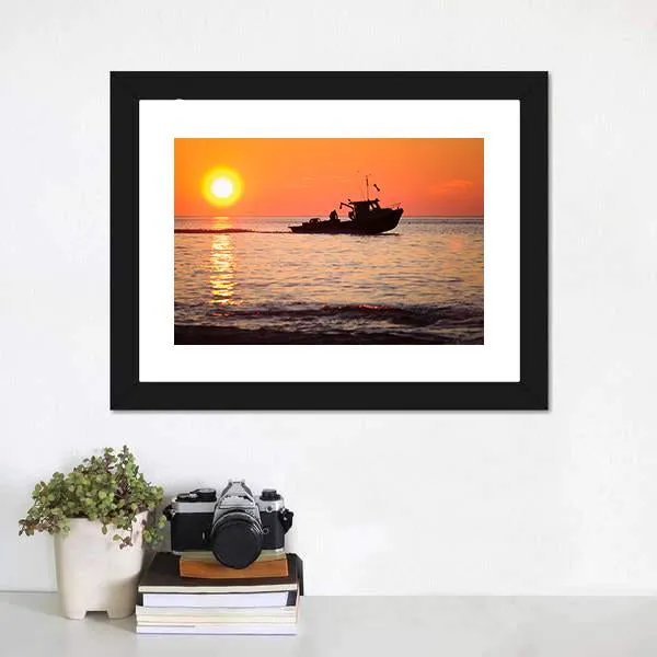 Lobster Fishing Boat Canvas Wall Art