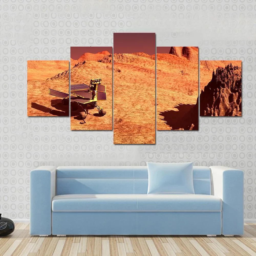 Mars Rover On Mars Canvas Wall Art