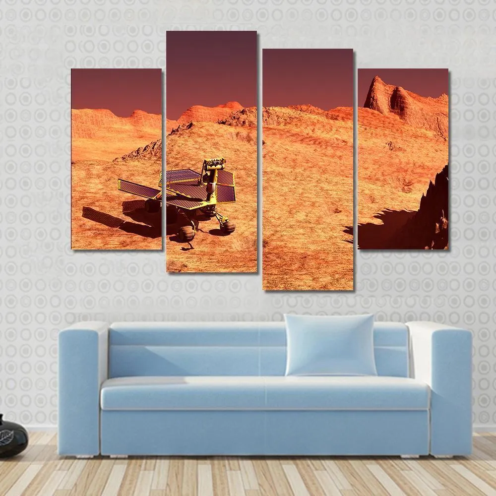 Mars Rover On Mars Canvas Wall Art