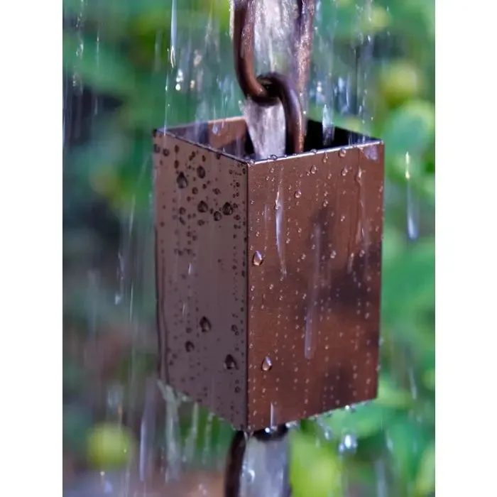 Rain Chain Kenchiku Square Cups- Bronze