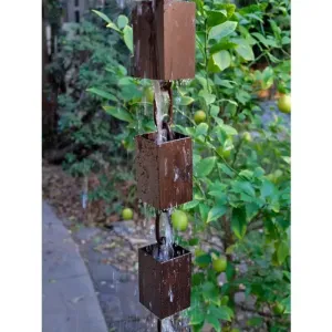 Rain Chain Kenchiku Square Cups- Bronze