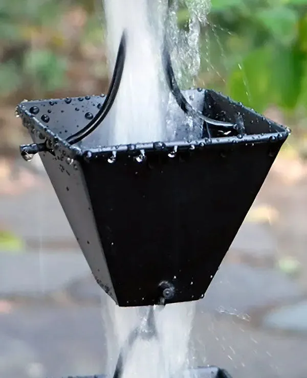 Rain Chain Medium Square Cups - Black