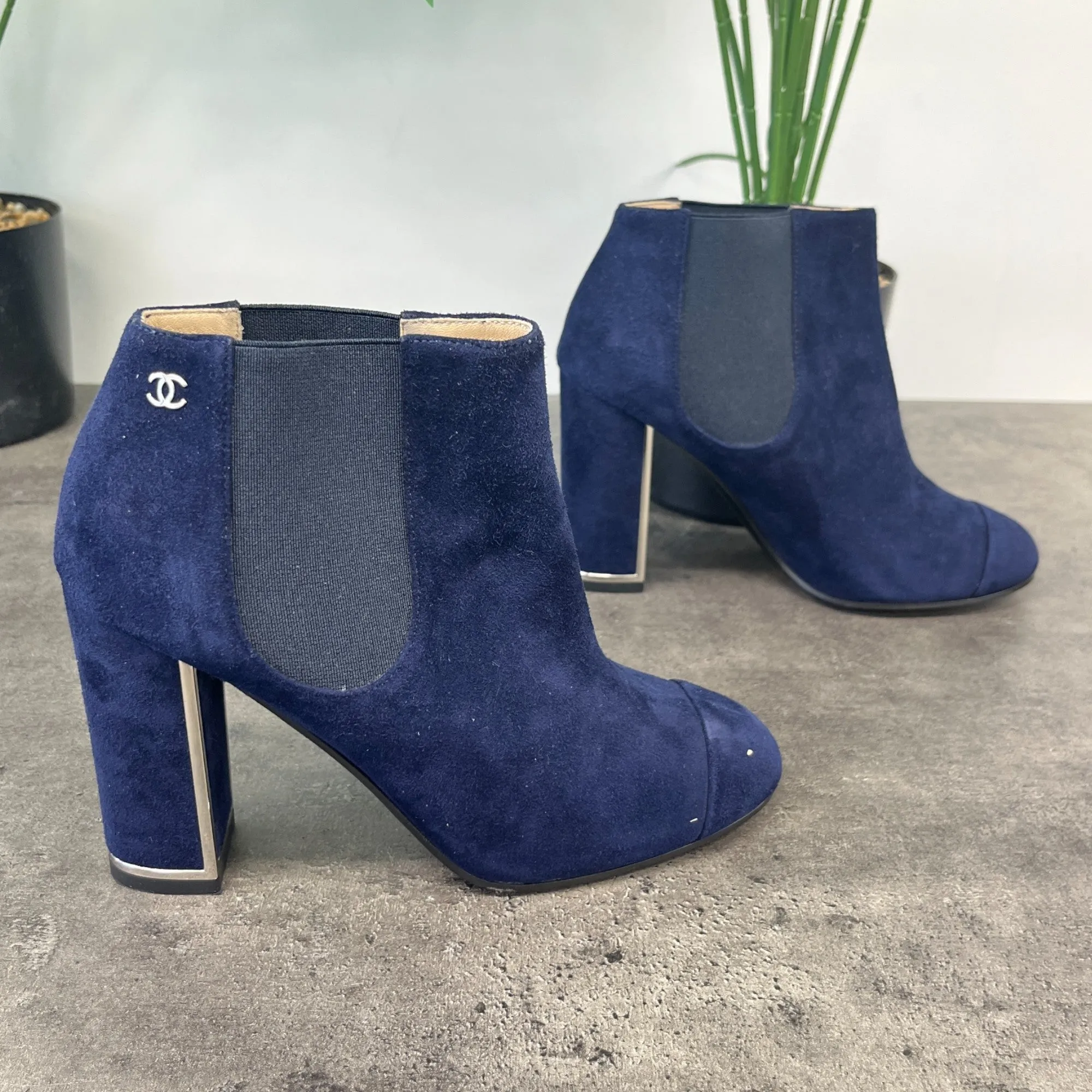 Women's Suede Cc Heeled Boots Navy Size EU 35.5 / UK 2.5