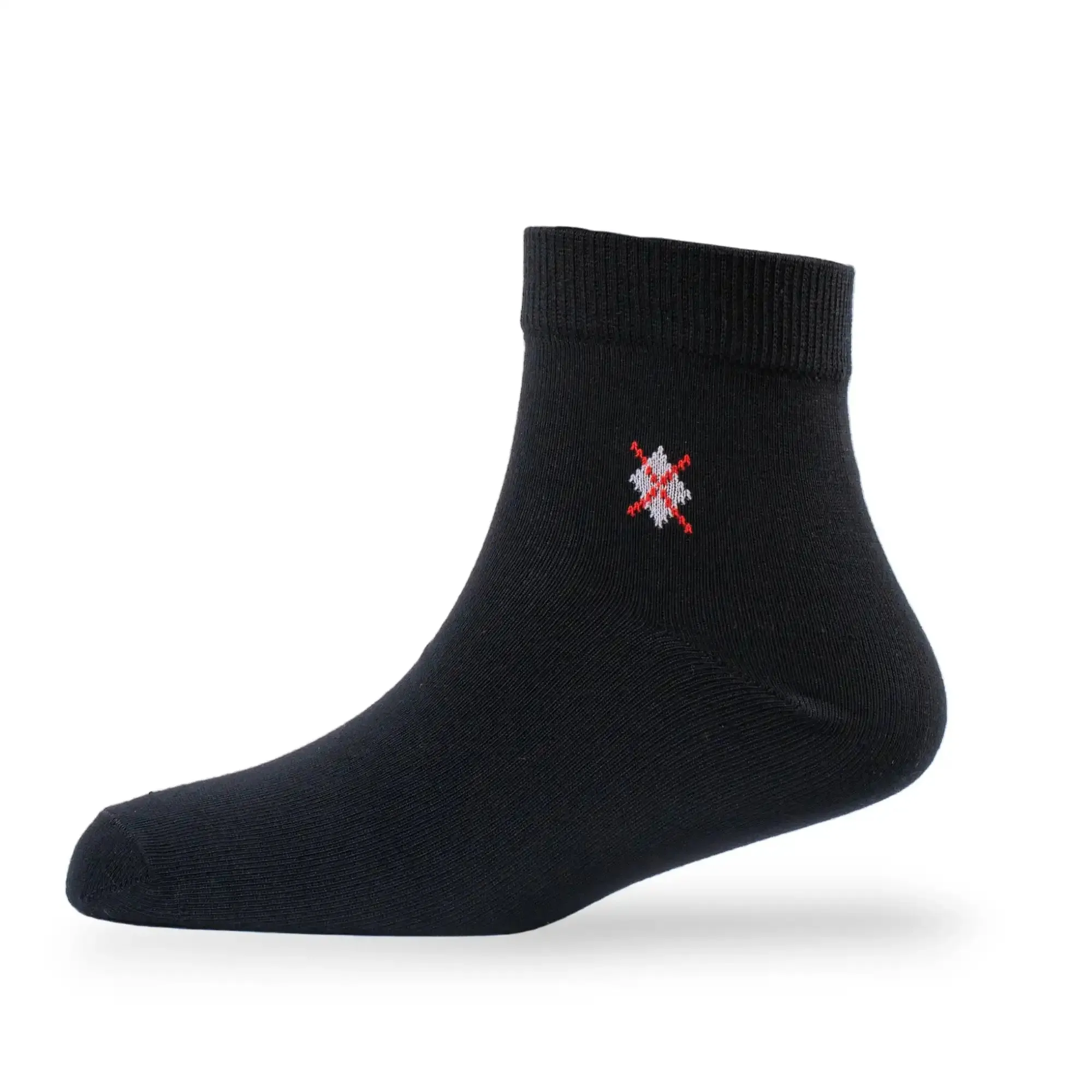 Young Wings Men's Black Colour Cotton Fabric Solid Ankle Length Socks - Pack of 5, Style no. 2200-M1