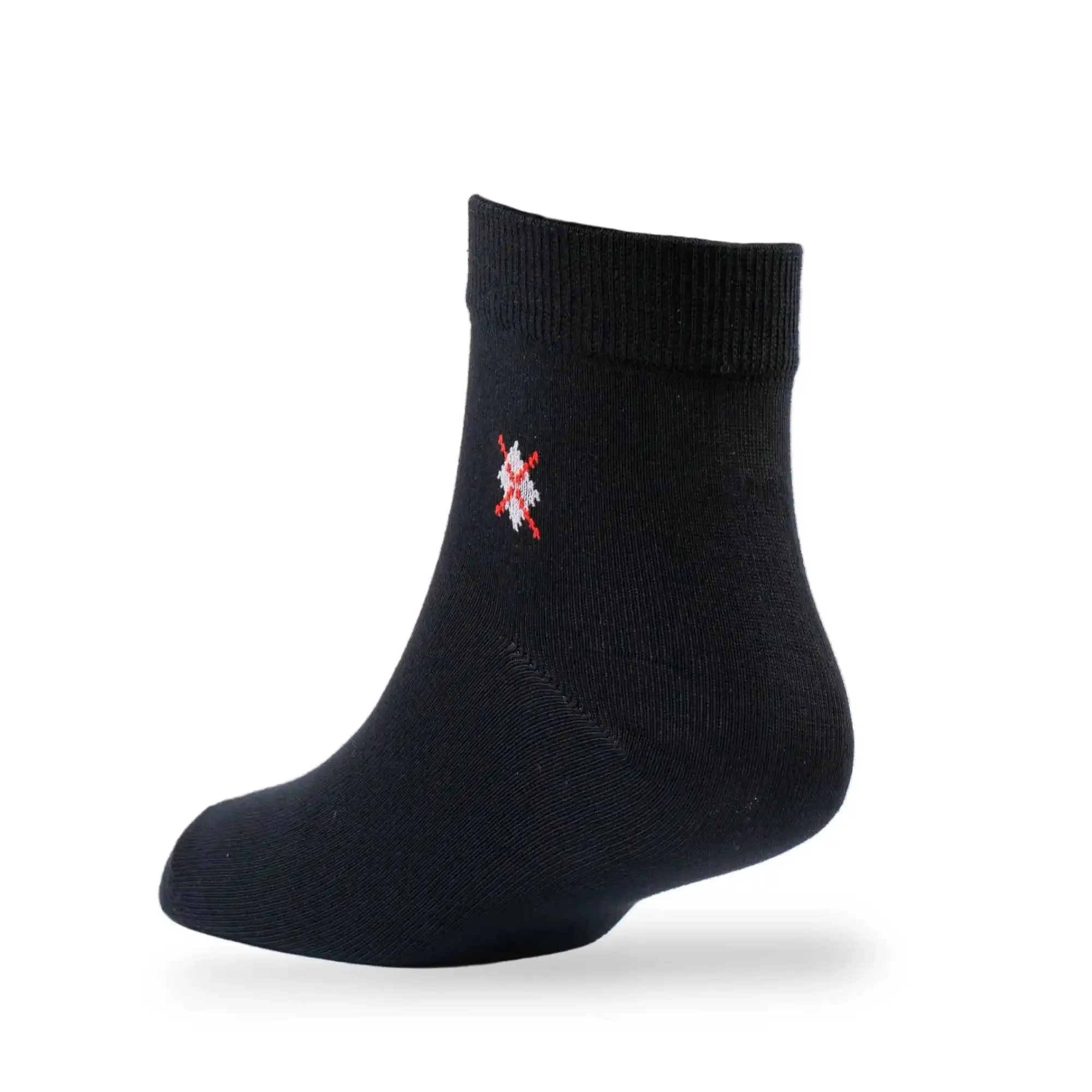 Young Wings Men's Black Colour Cotton Fabric Solid Ankle Length Socks - Pack of 5, Style no. 2200-M1